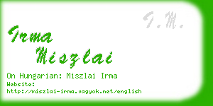 irma miszlai business card